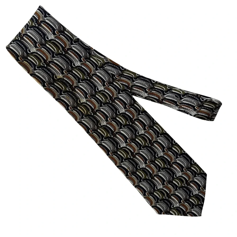 Silk Tie Abstract Duck Geometric Novelty Pattern Necktie‎